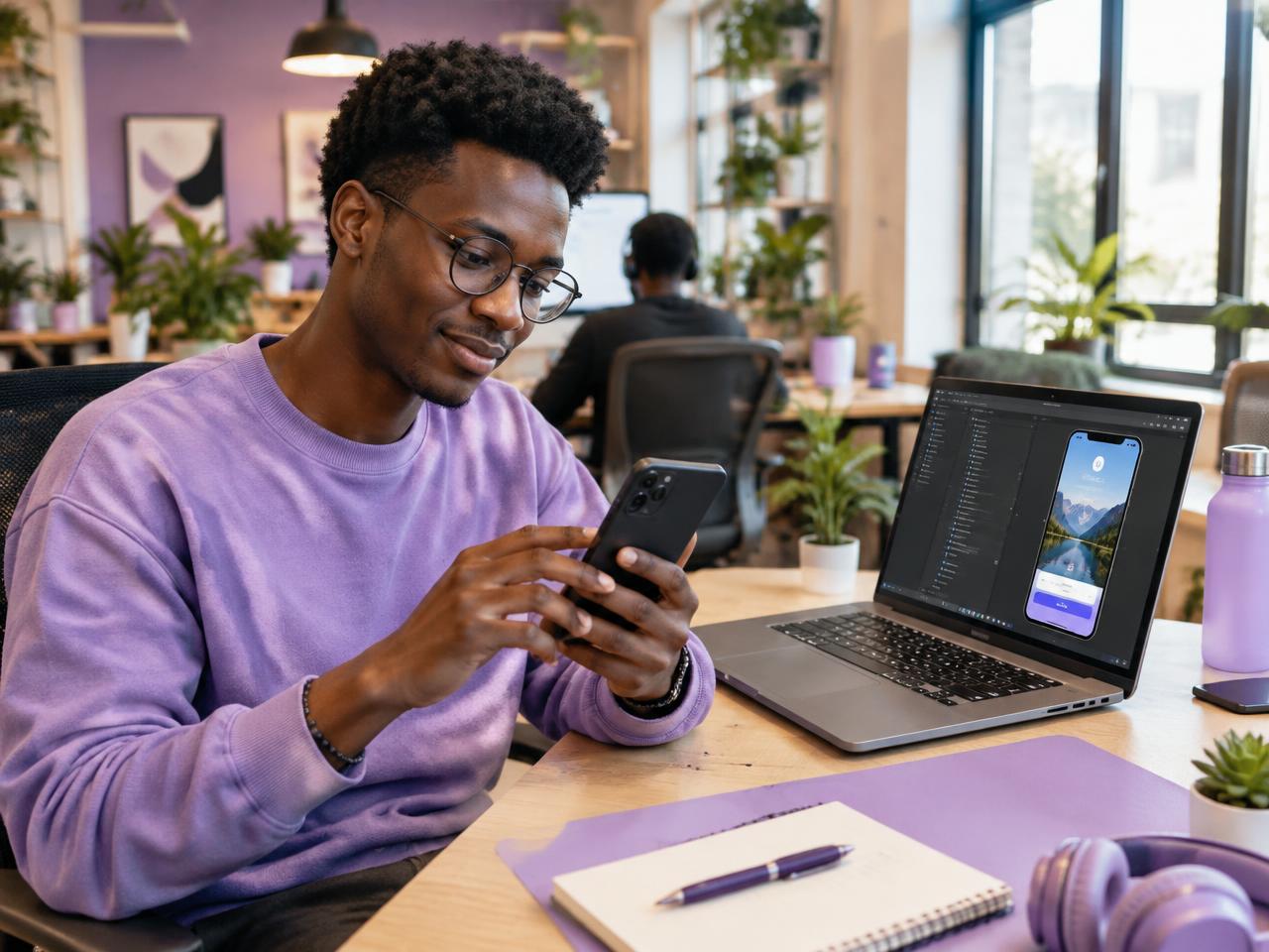 Développeur testant son application Android